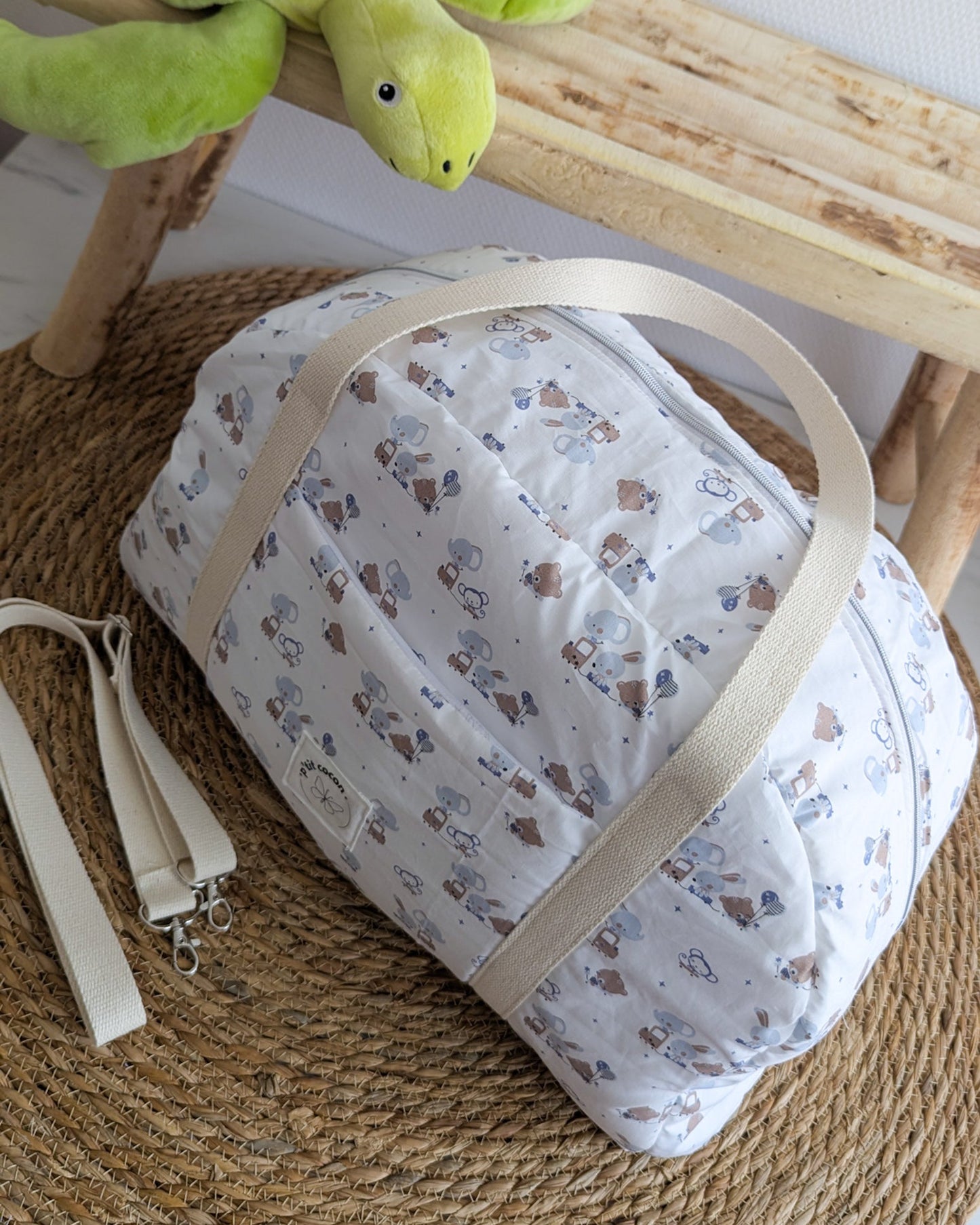 Le sac à langer - Coton Oeko Tex et motifs animaux