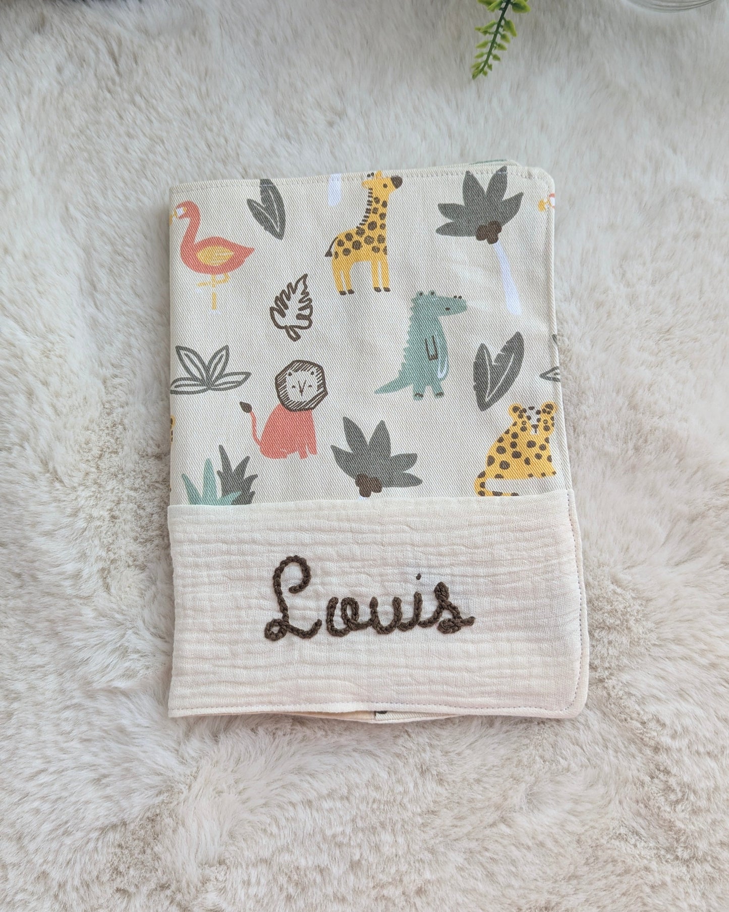 Protège carnet de santé prénom personnalisé - Motifs Safari