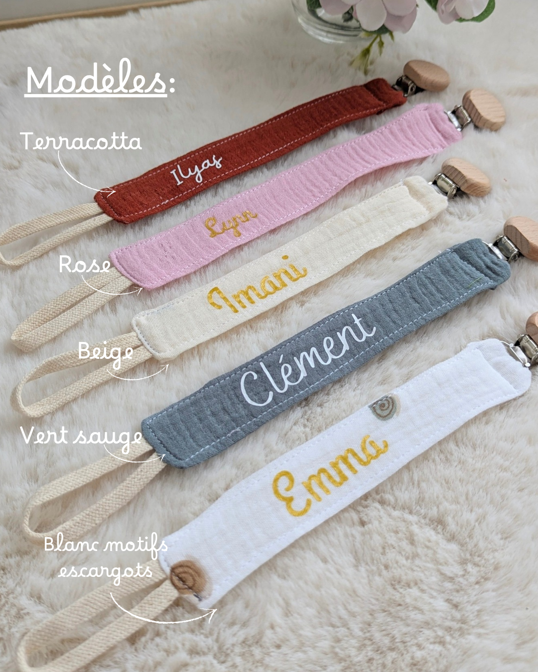 Attache-tétine personnalisée