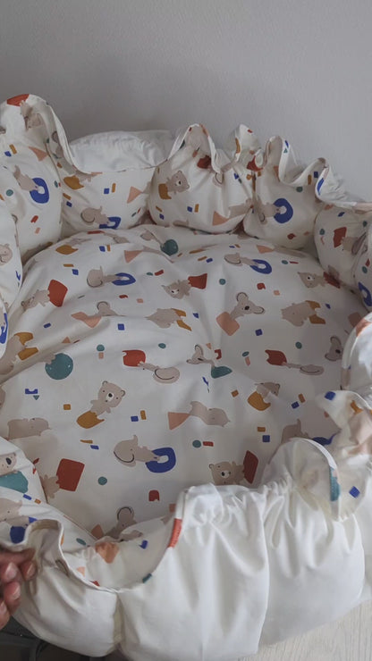 Tapis Baby Nest évolutif avec coussin personnalisé – Fait main pour bébé